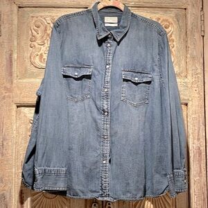EUC J.Crew Slim Fit Chambray Western Snap Shirt /24/